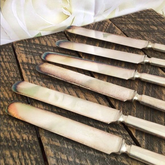 Rogers 1881 Oneida SilverPlate Knives Marked 12 DWT Warranted Bundle of 6 - Picture 5 of 13